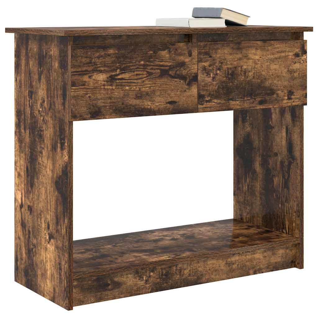 Console Table with Drawers Smoked Oak 85.5x38.5x74.5 cm